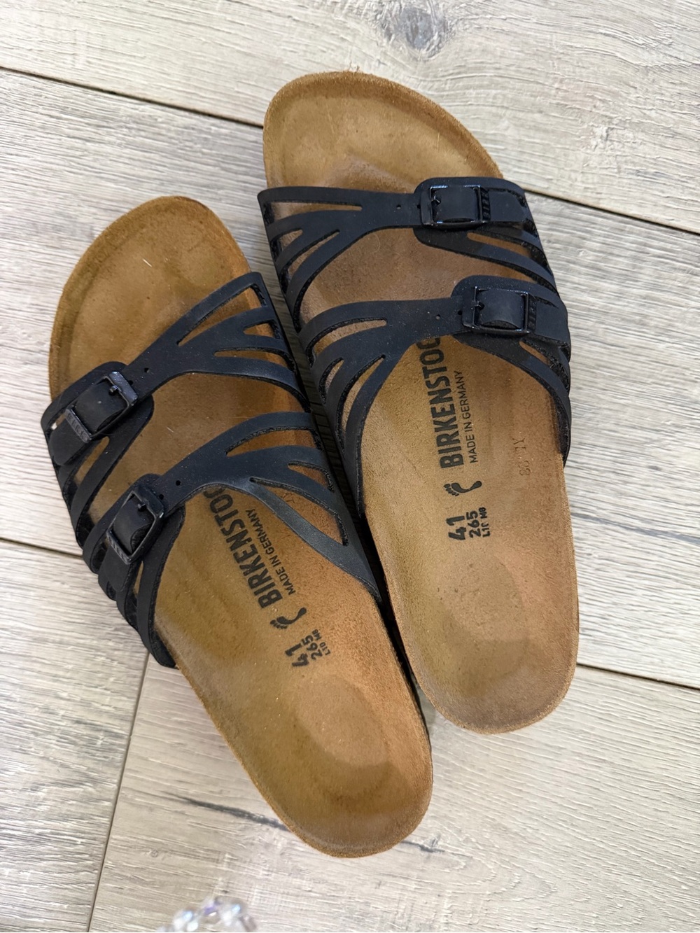 Birkenstock Black Cutout Double Buckle Slide Sandals